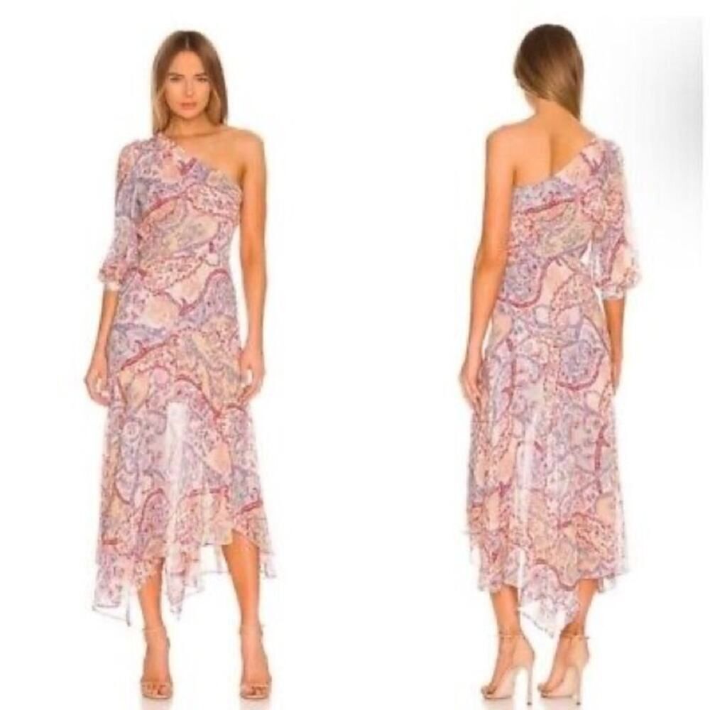 Kimber Dress by Veronica Beard Floral Silk One-Shoulder Dress Size 0